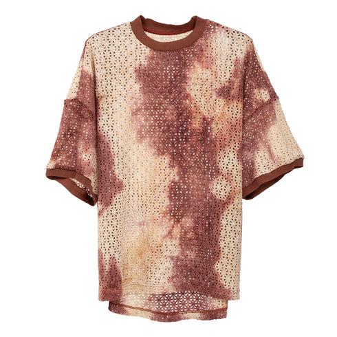 Merely Made Vintage Dyed Knitting T-Shirt Indian Brick 25SML285TS-1 45796441 Front Degli Uberti